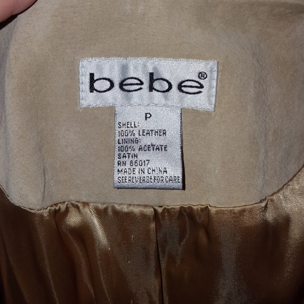 Bebe genuine leather 4 button blazer long coat SP - Picture 6 of 7